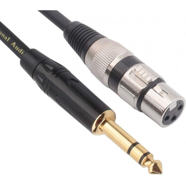 TISINO XLR 암 - 1/4인치(6.35mm) TRS 잭 리드 균형 신호 상호 연결 케이블 XLR - 1/4인치 패치 케이블 - 6.6피트