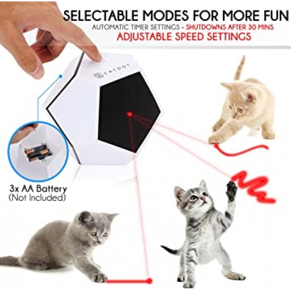 SereneLife 자동 고양이 큐브 장난감 - 전자 회전 & Interactive & Smart Sensory Pet Play - 자동 무선 제어 - SLCTLA40.5