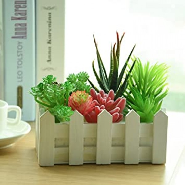 Kuuqa 16 pcs 혼합 인공 즙이 많은 꽃 식물 unpotted 장식 줄기 가짜 succulents 식물 홈 장식에 대 한 대량 모듬된 선택 실내 벽 정원 diy 장식