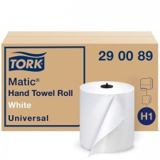 Tork Matic 종이 손수건 롤 화이트 H1, 범용, 100% 재활용 섬유, 6롤 x 700피트, 290089