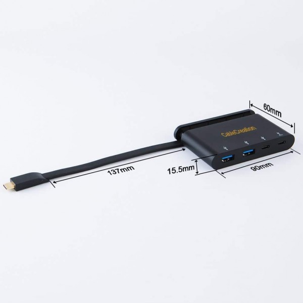 숨겨진 케이블이 있는 CableCreation USB C 허브, MacBook Air 2018, MacBook Pro 2019/2018, Dell XPS 13, 블랙과 호환 가능