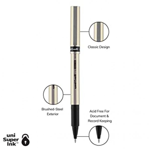 유니볼 디럭스 수성펜, 파인포인트(0.7mm), 블랙, 12카운트