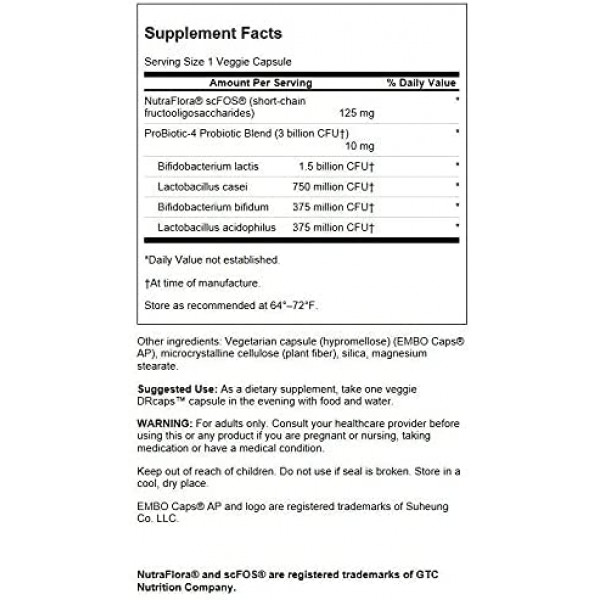 Swanson Probiotic-4 30억 Cfu 60 식물성 캡슐