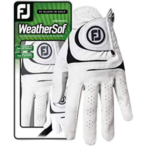 FootJoy 여성용 WeatherSof 골프장갑 (화이트)