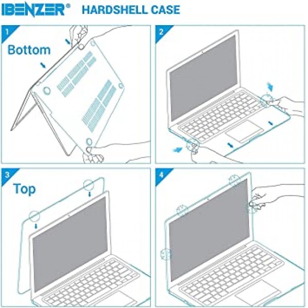 IBENZER MacBook Air 13 인치 케이스, Apple MacBook Air 13 A1369 1466, White Marble, MMA1301WHMB 1용 소프트 터치 하드 케이스 쉘 커버