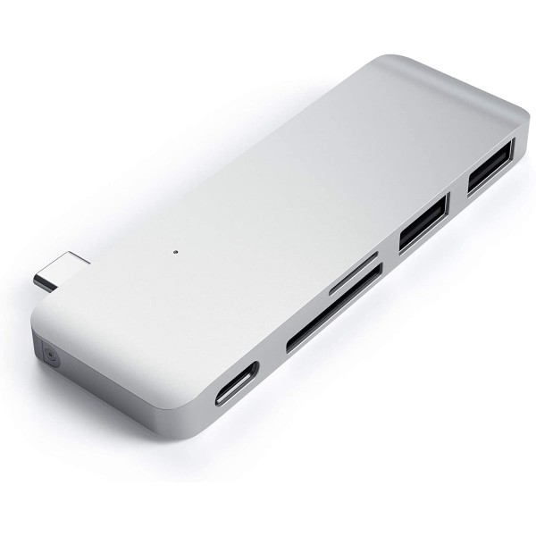 Satechi 알루미늄 Type-C USB 3.0 3-in-1 콤보 허브(USB-C 패스스루 포함) - 2018 MacBook Air, 2018 iPad Pro, 2015/2016/2017 MacBook 12인치 이상과 호환 가능