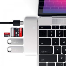 Satechi 알루미늄 Type-C USB 3.0 3-in-1 콤보 허브(USB-C 패스스루 포함) - 2018 MacBook Air, 2018 iPad Pro, 2015/2016/2017 MacBook 12인치 이상과 호환 가능