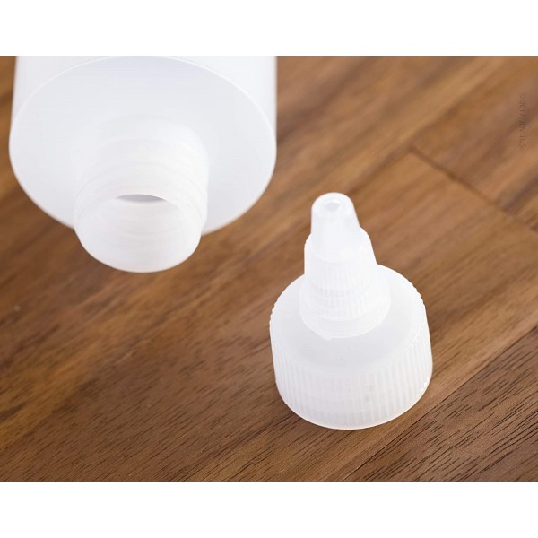 Twist Top Spout Natural Clear Refillable(BPA 무첨가) 플라스틱 짜기 병 - 2온스 깔때기(6팩)