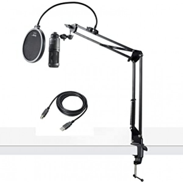 Audio-Technica AT2020USB 카디오이드 콘덴서 USB 마이크(Knox Gear Boom Arm Stand 및 Knox Gear Pop 필터 번들 포함)(3개 품목)