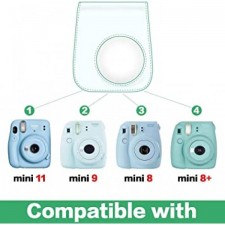 보호 및 폴라로이드 fujifilm Instax Mini 11/9/8/8 즉석 필름 카메라와 호환되는 휴대용 케이스(액세서리 포켓 및 조절 가능한 스트랩 포함) - Flamingo by SAIKA