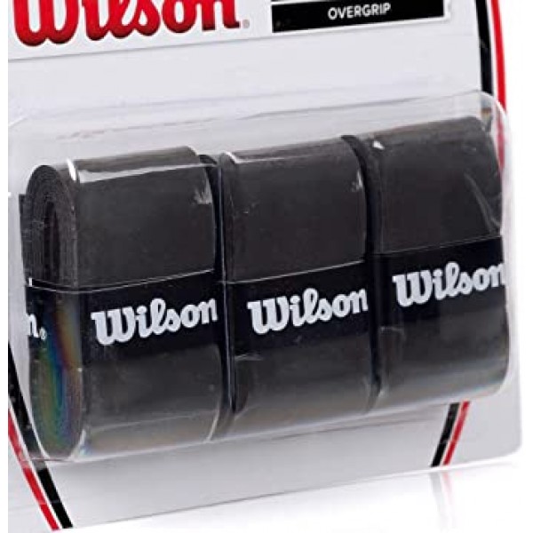 WILSON 스포츠 용품 울트라 랩 테니스 오버그립(3팩), 블랙(WRZ403000)