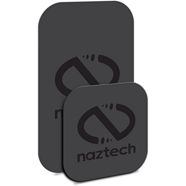 Naztech MagBuddy 초박형 플레이트 - MagBuddy 마그네틱 마운트용 추가/예비 플레이트 2개, 검정, 소형(13626)