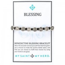 My Saint My Hero Benedictine Blessing Bracelet, Handwoven - 실버 