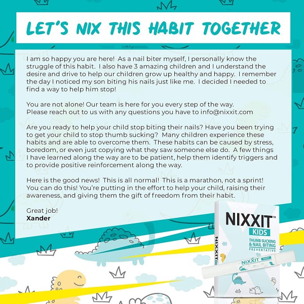 NIXXIT 어린이용 손톱 깨물기 트리트먼트 - 어린이, 유아, 어린이를 위한 엄지손가락 빨기 중지 - 물지 않는 매니큐어 펜 - 무광 - 쓴 맛 - 안전 & 효과적인 솔루션