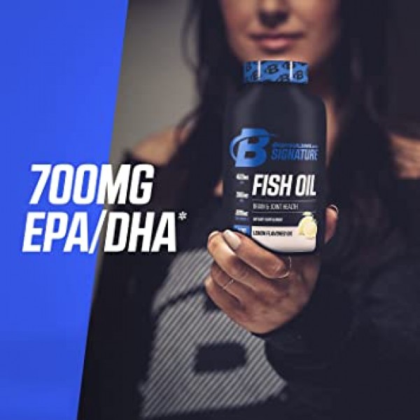 보디 빌딩 시그니처 피쉬 오일 레몬 Softgels | 400MG EPA 300MG DHA | 오메가-3 보충제 | 뇌 심장 관절 건강 | 100 카운트