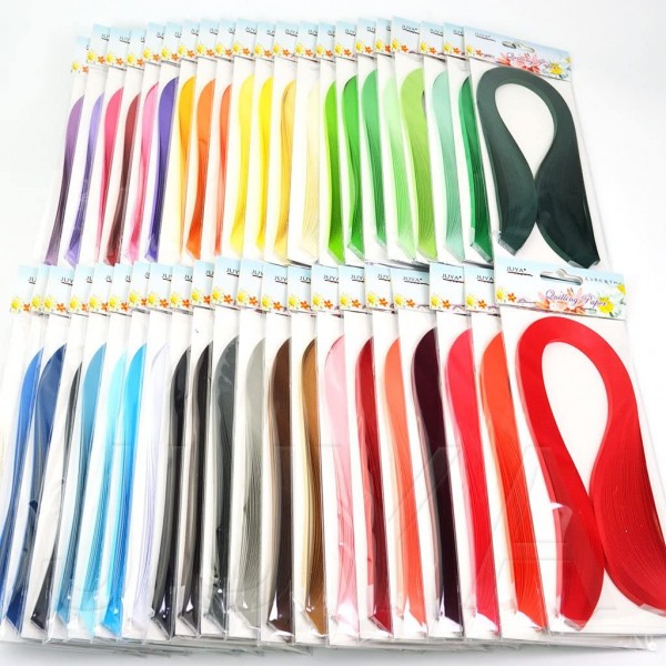 JUYA Paper Quilling Set up to 42 Colors One Color and 100 Strips per Pack 3/5/7/10mm Width available(42 Colors, Width 3mm)