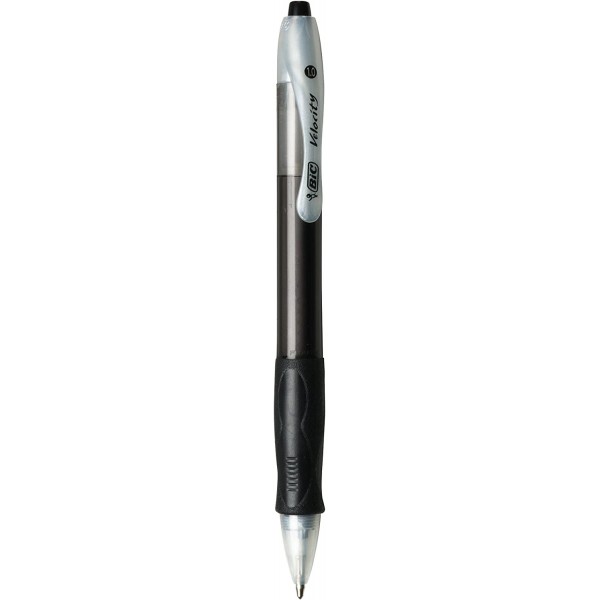 BIC Velocity Retractable 볼펜, 미디엄 포인트(1.0mm), 블랙, 12개수