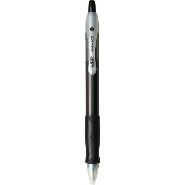 BIC Velocity Retractable 볼펜, 미디엄 포인트(1.0mm), 블랙, 12개수