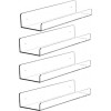 Cq 아크릴 15 \"보이지 않는 아크릴 플로팅 벽 선반 선반, 벽걸이 형 보육 어린이 책장, 보이지 않는 향신료 랙, 투명 5MM 두꺼운 욕실 보관 선반 디스플레이 주최자, 15 \"L, 4 개 세트