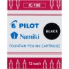 PILOT Namiki IC100 만년필 잉크 카트리지, 검정, 12팩(69100)