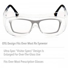 Uvex Ultra-Spec 2001 OTG(Over-the Glass) 방문자 사양 투명 Uvextreme 김서림 방지 렌즈가 있는 안전 안경(S0112C)