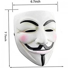 V for Vendetta Mask, Anonymous Guy Fawkes Halloween Mask - Hacker Mask