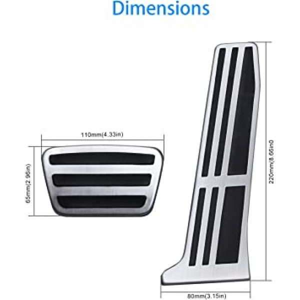 Autobig 가스 브레이크 페달 커버 세트 2018-2020 Toyota Camry Rav4 Highlander Avalon Lexus ES300 ES350 LS500