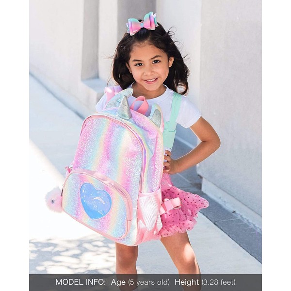 Mibasies Kids Unicorn Backpack for Girls Rainbow School Bag