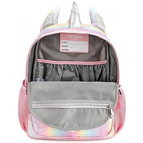 Mibasies Kids Unicorn Backpack for Girls Rainbow School Bag