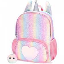 Mibasies Kids Unicorn Backpack for Girls Rainbow School Bag