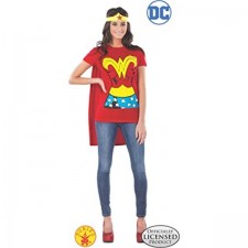 Rubies Women's DC Comics 원더우먼 티셔츠(케이프 및 헤드밴드 포함)