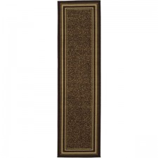 Ottomanson Brown Ottohome Collection 현대적인 테두리가 있음, 2피트 7인치 x 9피트 10