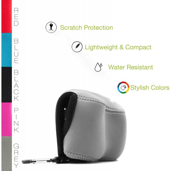 MegaGear MG064 초경량 네오프렌 카메라 케이스 Sony Alpha A6400, A6500, A6300, A6000(16-50mm)-회색(모델: MG065)과 호환 가능