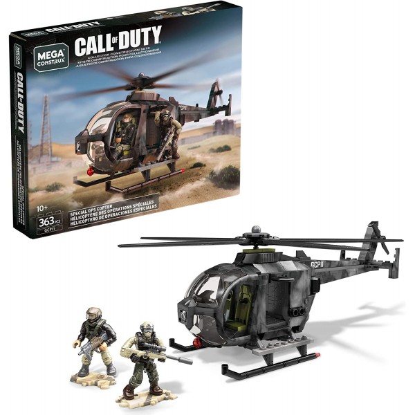 Mega Construx Call of Duty Special Ops Copter Construction Set with 캐릭터 피규어, 수집가를 위한 조립 장난감(363개) [Amazon 독점]