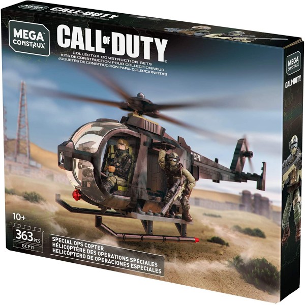 Mega Construx Call of Duty Special Ops Copter Construction Set with 캐릭터 피규어, 수집가를 위한 조립 장난감(363개) [Amazon 독점]