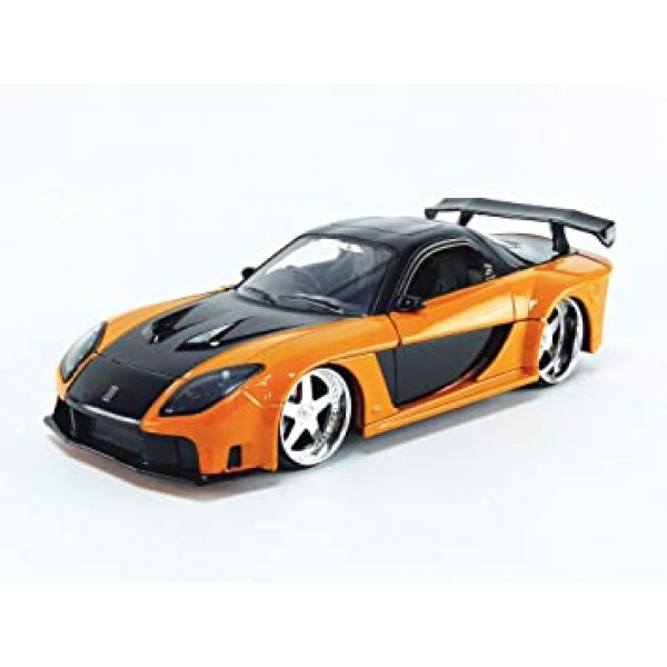 빠른 & Furious 1:24 Han\'s Mazda RX-7 다이캐스트 자동차, 어린이 및 성인용 장난감