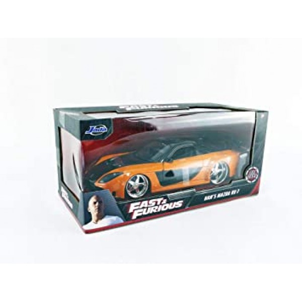 빠른 & Furious 1:24 Han\'s Mazda RX-7 다이캐스트 자동차, 어린이 및 성인용 장난감