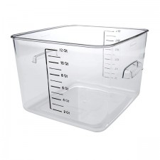 Rubbermaid 상업용 제품, 주방/수비드/식품 준비용 플라스틱 공간 절약 사각 식품 보관 용기, 12쿼트, 투명