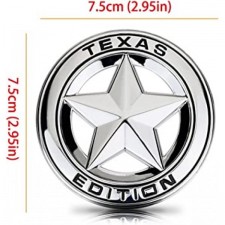 Dsycar 3D Metal Chrome TEXAS EDITION 스타 엠블럼 직경 3 