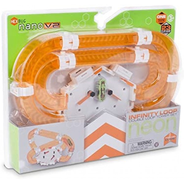 HEXBUG nano V2 Neon Infinity Loop - 배터리가 포함된 어린이용 전동 로봇 버그, 자율 제어 어린이용 장난감