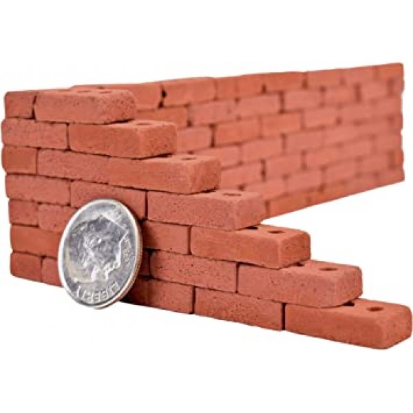 Acacia Grove Mini Red Bricks with Pallet, 100팩, 1/12 스케일