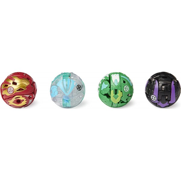 Bakugan Baku-Gear 4팩, Ramparian Ultra 및 Baku-Gear 및 Fused Trox x Nobilious Ultra Collectible 액션 피규어