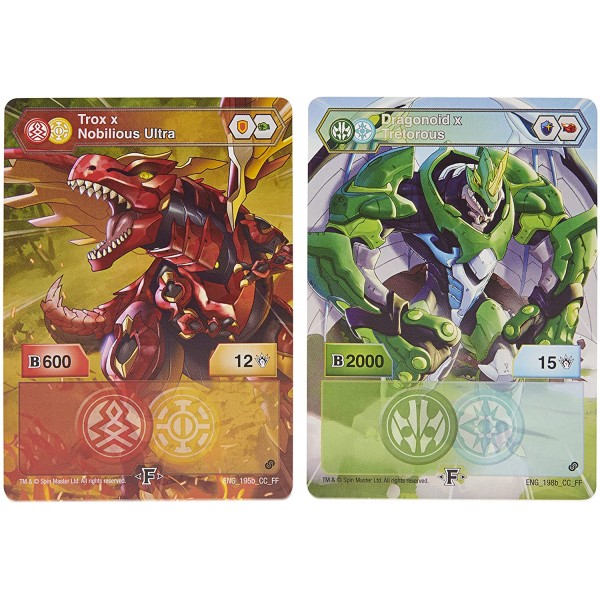 Bakugan Baku-Gear 4팩, Ramparian Ultra 및 Baku-Gear 및 Fused Trox x Nobilious Ultra Collectible 액션 피규어