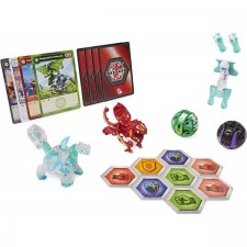 Bakugan Baku-Gear 4팩, Ramparian Ultra 및 Baku-Gear 및 Fused Trox x Nobilious Ultra Collectible 액션 피규어