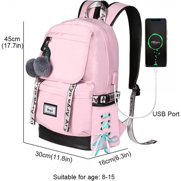 Arya Backpack for Girls Kids Bookbag 초등학교 중학교 여대