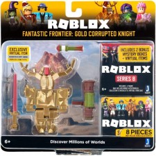 Roblox Celebrity Collection - Fantastic Frontier: Gold Corrupted Knight 2개의 미스터리 피규어 번들 [3개의 독점 가상 아이템 포함]