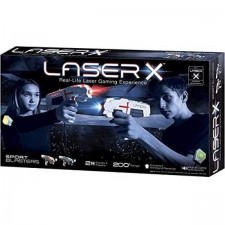 Laser X Double Sports Blaster 200' Range Full Size Multi-Cognitive Skills & 미세 운동 기술 개발, 가정 또는 야외 엔터테인먼트를 위한 즐거움