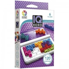 SmartGames IQ XOXO 6세 - 성인용 120개 챌린지를 제공하는 휴대용 여행 게임