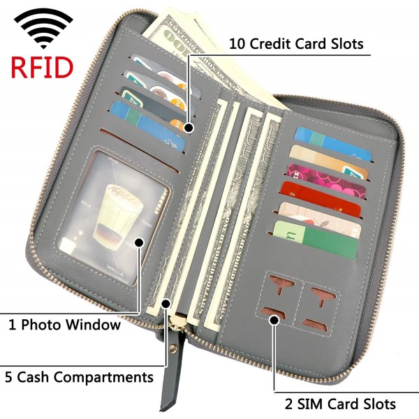 Crossbody 전화 가방 지갑 RFID 여성 지갑 술이있는 핸드폰 신용 카드 지갑 주위에 작은 핸드백 지퍼