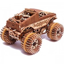 Wood Trick Monster Pickup Truck Car 3D 나무 퍼즐 - 최대 18피트 타기 - 8.3x6.3인치 - 성인과 어린이를 위한 모델 트럭 키트